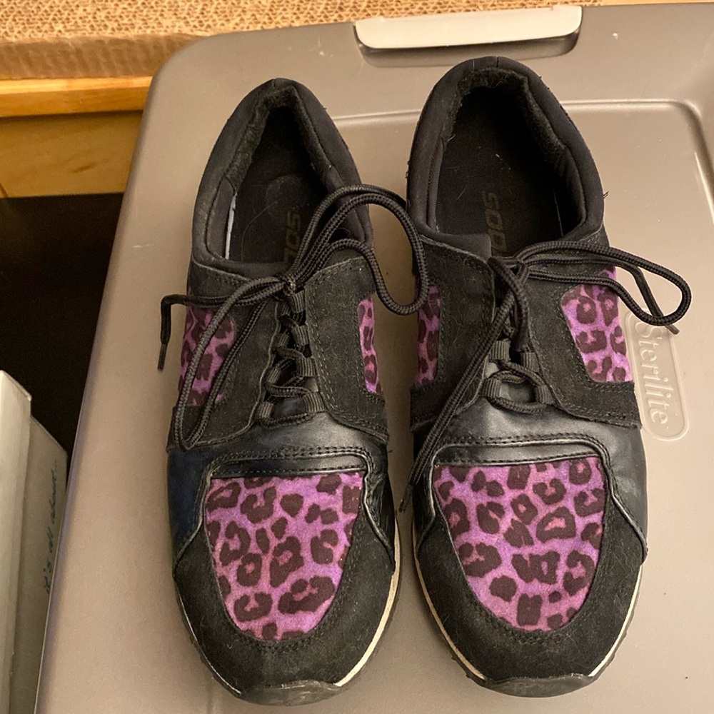 Soda Man Made Purple Cheetah print sneakers